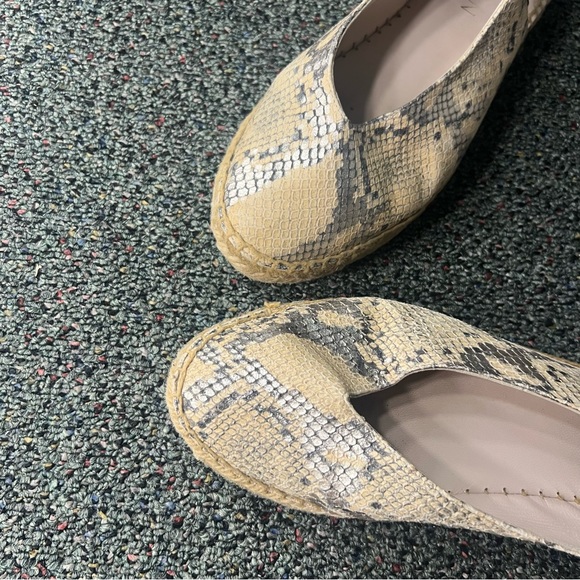 MARIAN Animal Snake Print Neutral Leather Sling Back Flat Espadrilles Shoes Sz 8 - Picture 6 of 16